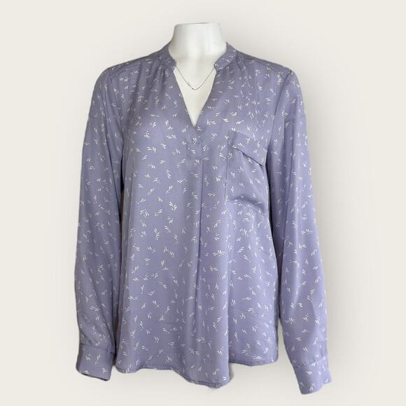 Lush | Long Sleeve V-Neck Blouse | Lilac | Size L - Picture 2 of 13